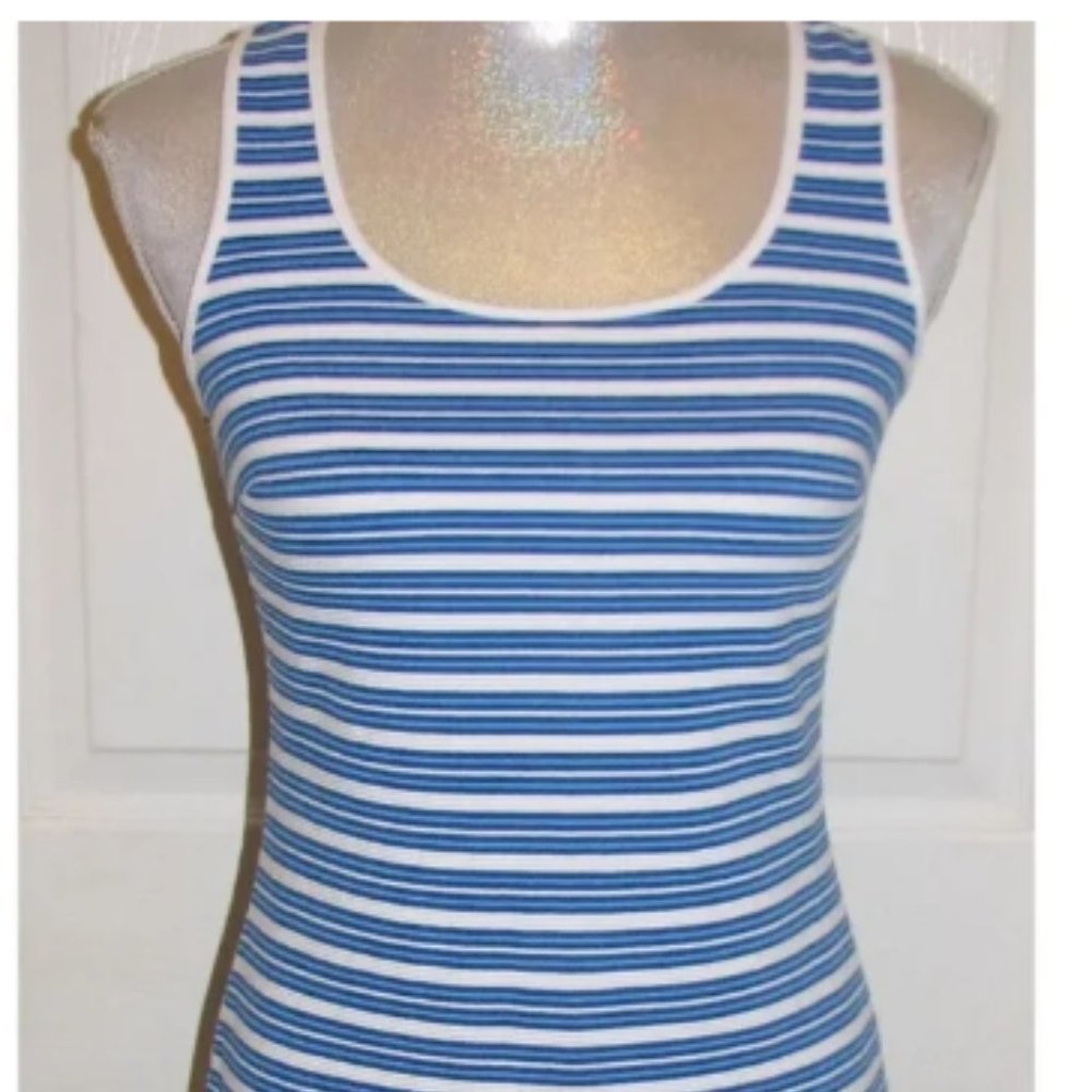 Lilly Pulitzer Lyla Racerback Shift Dress Blue and White Stripe Size XS - Picture 2 of 2
